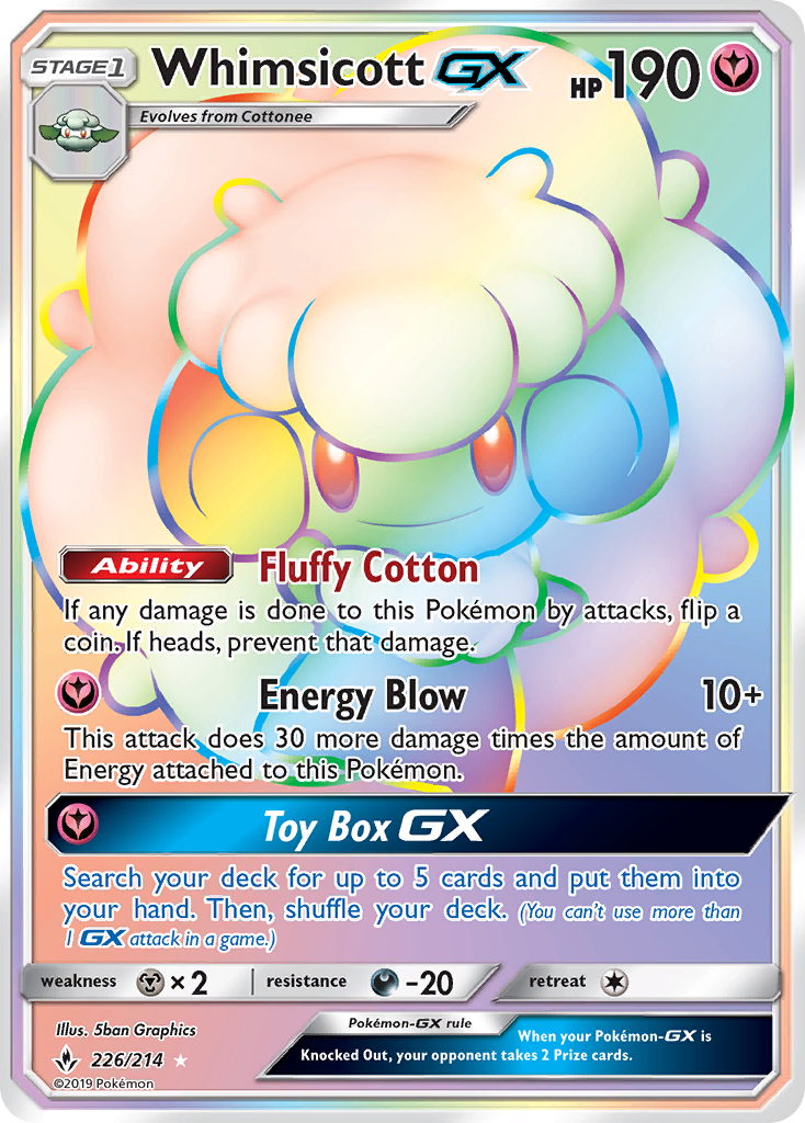 Whimsicott GX (226/214) [Sun & Moon: Unbroken Bonds] | Shuffle n Cut Hobbies & Games