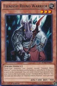 Fiendish Rhino Warrior [BOSH-EN091] Rare | Shuffle n Cut Hobbies & Games