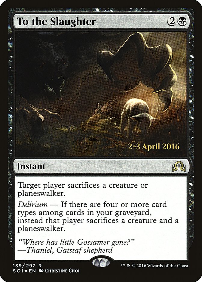 To the Slaughter [Shadows over Innistrad Prerelease Promos] | Shuffle n Cut Hobbies & Games