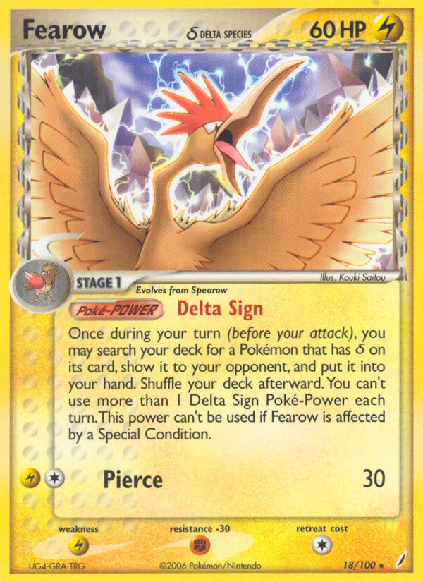 Fearow (18/100) (Delta Species) [EX: Crystal Guardians] | Shuffle n Cut Hobbies & Games