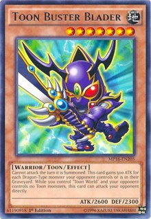 Toon Buster Blader [MP16-EN205] Rare | Shuffle n Cut Hobbies & Games