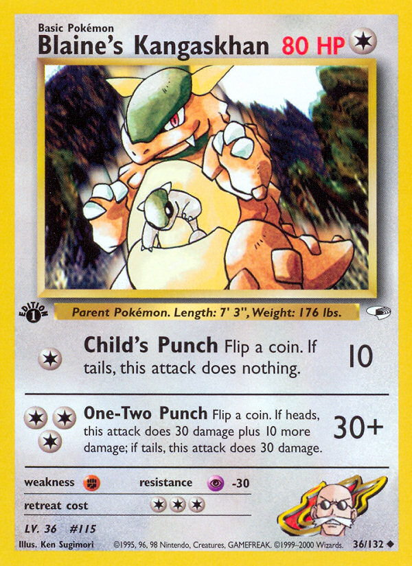 Blaine's Kangaskhan (36/132) [Gym Heroes 1st Edition] | Shuffle n Cut Hobbies & Games