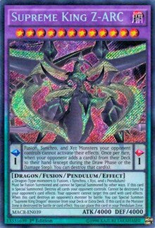 Supreme King Z-ARC [MACR-EN039] Secret Rare | Shuffle n Cut Hobbies & Games