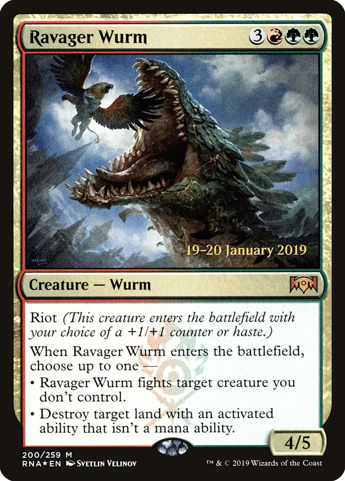 Ravager Wurm [Ravnica Allegiance Prerelease Promos] | Shuffle n Cut Hobbies & Games