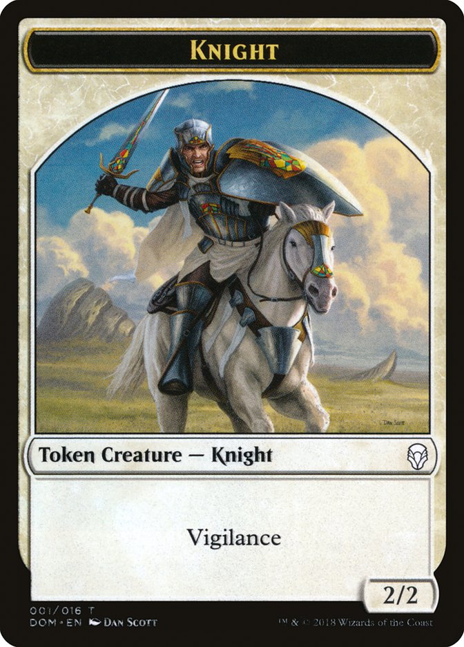 Knight Token (001/016) [Dominaria Tokens] | Shuffle n Cut Hobbies & Games