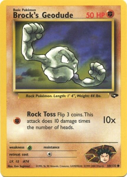 Brock's Geodude (68/132) [Gym Challenge Unlimited] | Shuffle n Cut Hobbies & Games