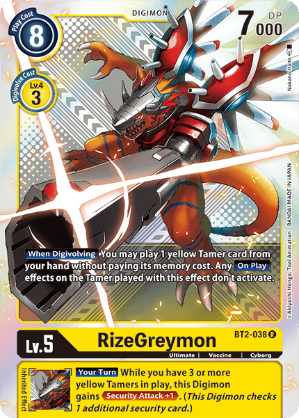 RizeGreymon [BT2-038] (Premium Pack) [Release Special Booster Ver.1.5] | Shuffle n Cut Hobbies & Games