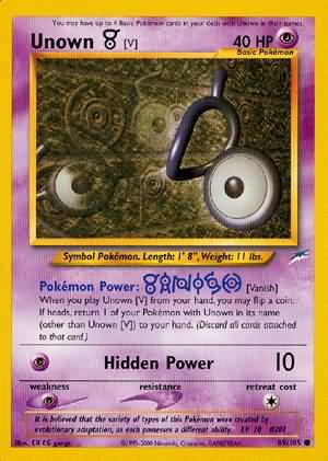 Unown [V] (89/105) [Neo Destiny Unlimited] | Shuffle n Cut Hobbies & Games