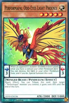 Performapal Odd-Eyes Light Phoenix [LEDD-ENC06] Common | Shuffle n Cut Hobbies & Games