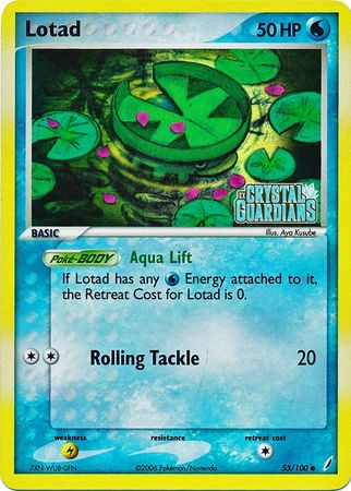 Lotad (55/100) (Stamped) [EX: Crystal Guardians] | Shuffle n Cut Hobbies & Games