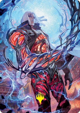Tezzeret, Betrayer of Flesh Art Card (Gold-Stamped Signature) [Kamigawa: Neon Dynasty Art Series] | Shuffle n Cut Hobbies & Games