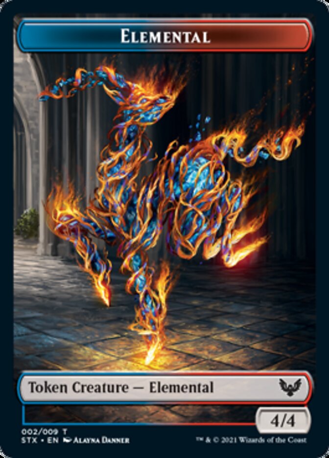 Elemental // Rowan, Scholar of Sparks Emblem Double-Sided Token [Strixhaven: School of Mages Tokens] | Shuffle n Cut Hobbies & Games