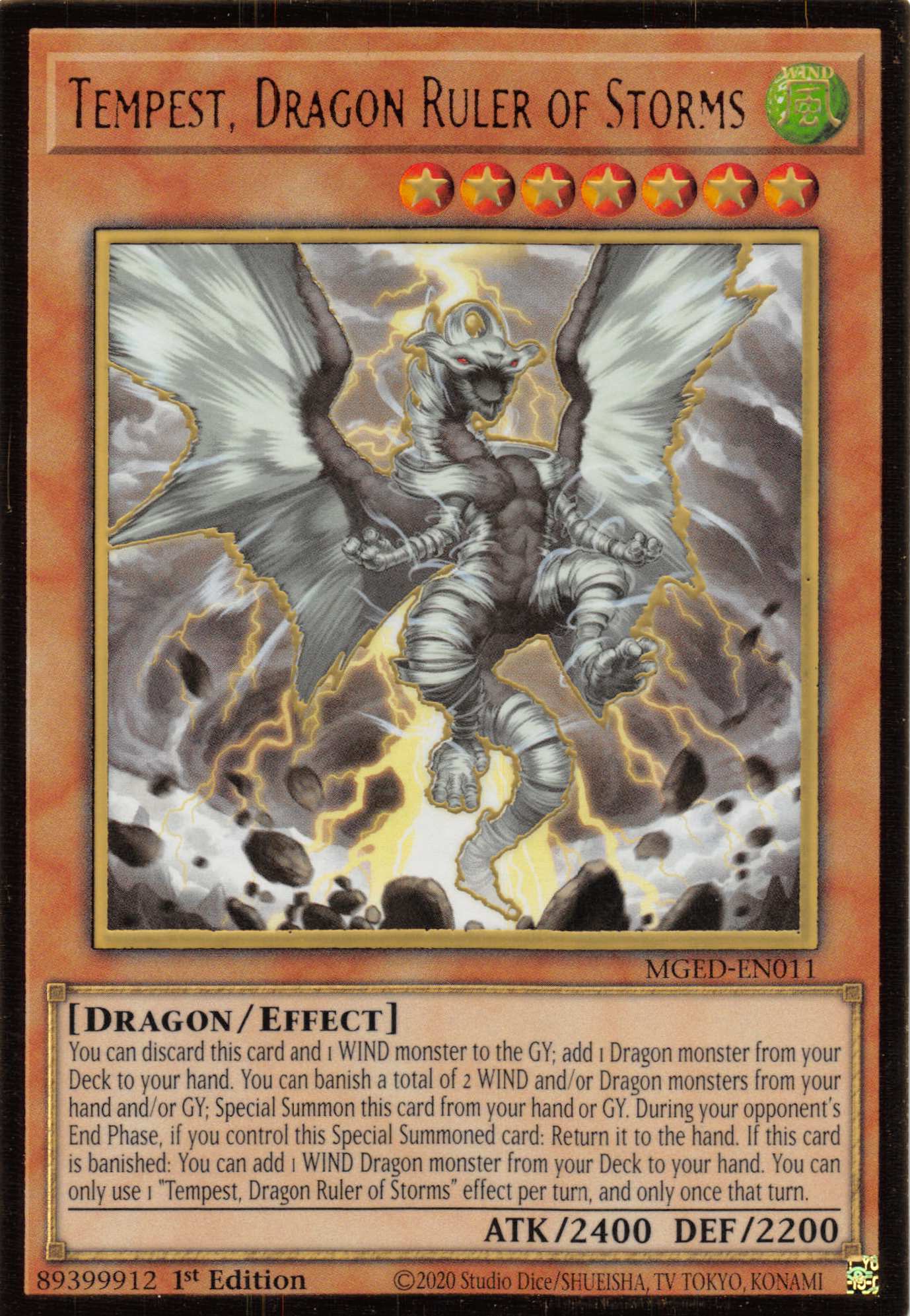 Tempest, Dragon Ruler of Storms [MGED-EN011] Gold Rare | Shuffle n Cut Hobbies & Games