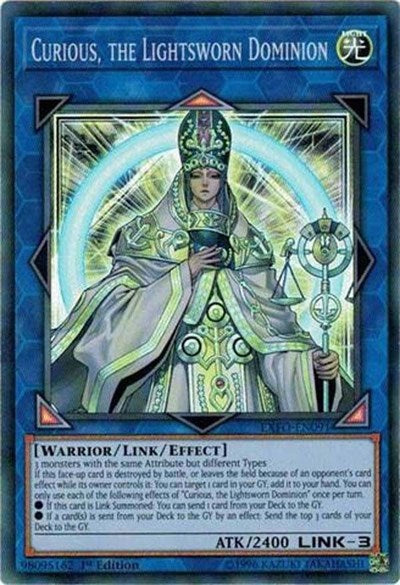 Curious, the Lightsworn Dominion [EXFO-EN091] Super Rare | Shuffle n Cut Hobbies & Games