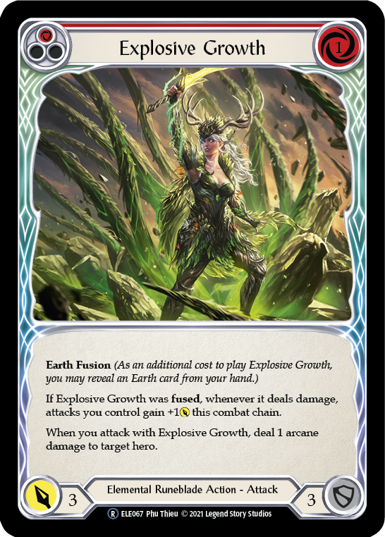 Explosive Growth (Red) [U-ELE067] Unlimited Rainbow Foil | Shuffle n Cut Hobbies & Games