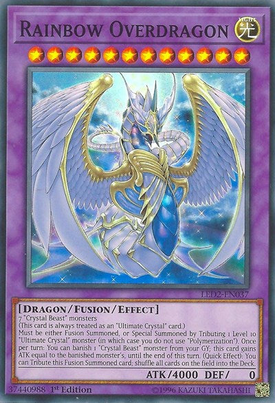 Rainbow Overdragon [LED2-EN037] Super Rare | Shuffle n Cut Hobbies & Games