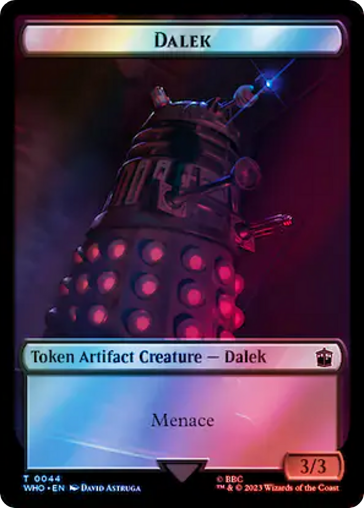 Dalek // Dinosaur Double-Sided Token (Surge Foil) [Doctor Who Tokens] | Shuffle n Cut Hobbies & Games