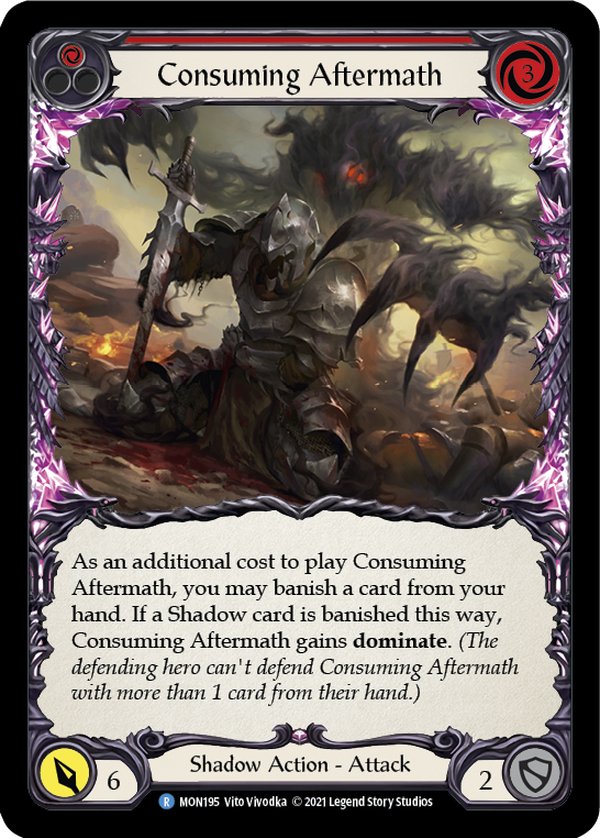 Consuming Aftermath (Red) (Rainbow Foil) [MON195-RF] 1st Edition Rainbow Foil | Shuffle n Cut Hobbies & Games