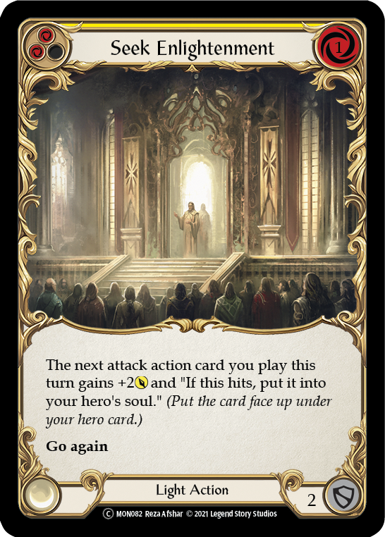 Seek Enlightenment (Yellow) (Rainbow Foil) [U-MON082-RF] Unlimited Edition Rainbow Foil | Shuffle n Cut Hobbies & Games