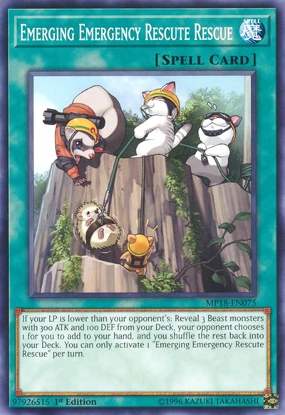 Emerging Emergency Rescute Rescue [MP18-EN075] Common | Shuffle n Cut Hobbies & Games