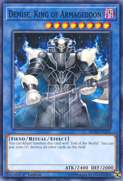 Demise, King of Armageddon [MP18-EN232] Common | Shuffle n Cut Hobbies & Games
