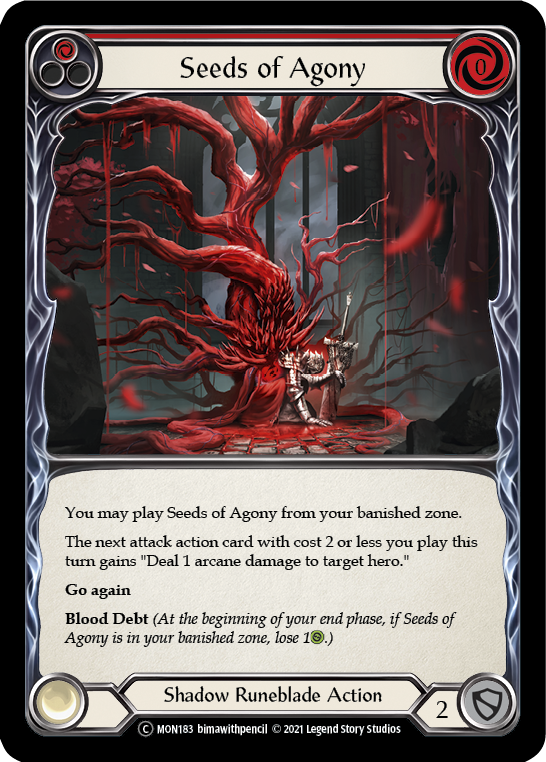 Seeds of Agony (Red) (Rainbow Foil) [U-MON183-RF] Unlimited Edition Rainbow Foil | Shuffle n Cut Hobbies & Games