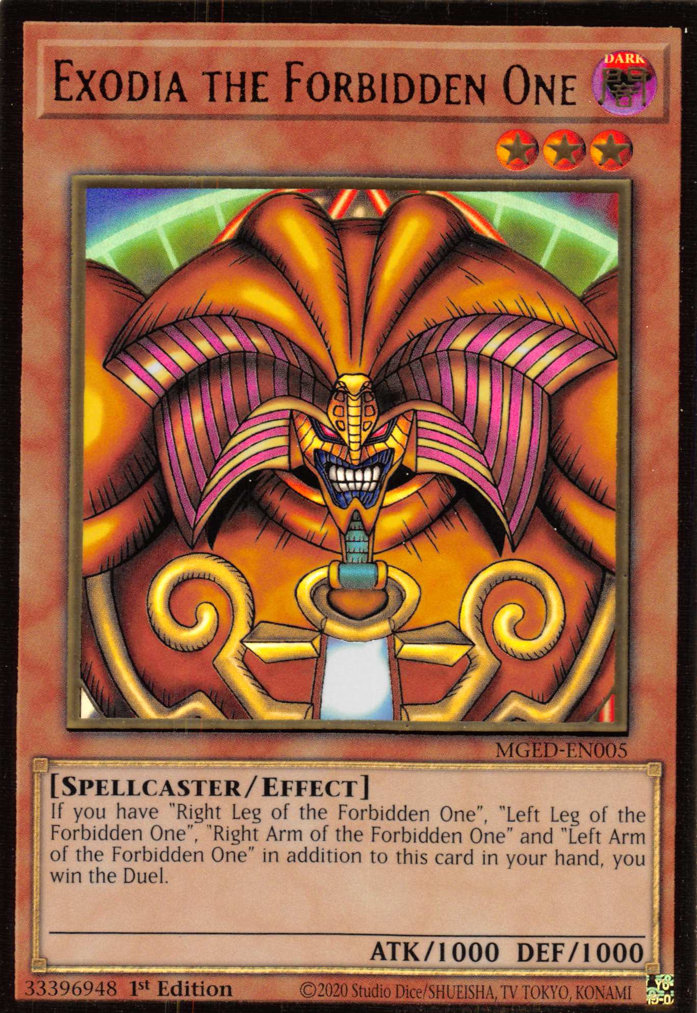 Exodia the Forbidden One [MGED-EN005] Gold Rare | Shuffle n Cut Hobbies & Games