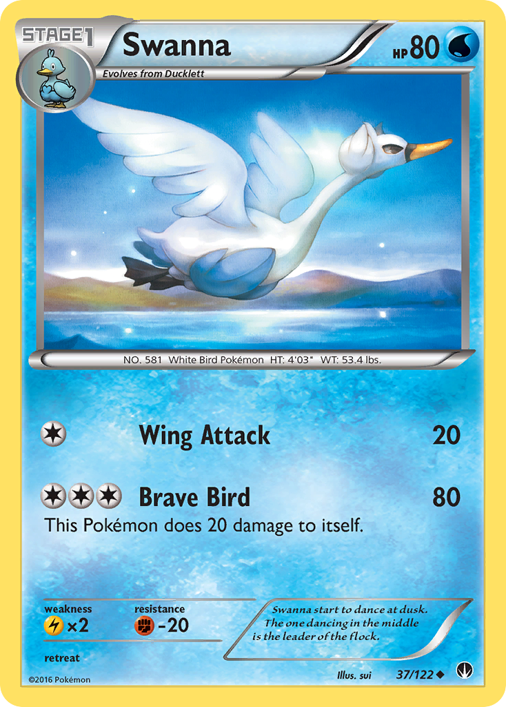 Swanna (37/122) [XY: BREAKpoint] | Shuffle n Cut Hobbies & Games