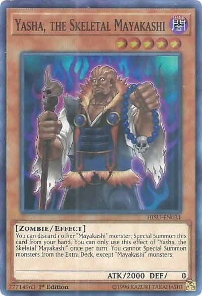 Yasha, the Skeletal Mayakashi [HISU-EN031] Super Rare | Shuffle n Cut Hobbies & Games