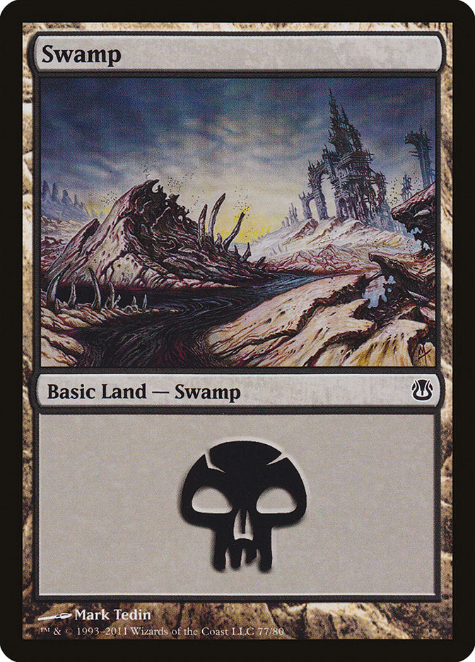 Swamp (77) [Duel Decks: Ajani vs. Nicol Bolas] | Shuffle n Cut Hobbies & Games