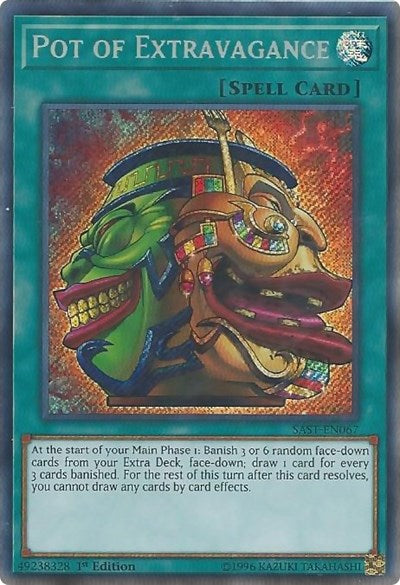 Pot of Extravagance [SAST-EN067] Secret Rare | Shuffle n Cut Hobbies & Games