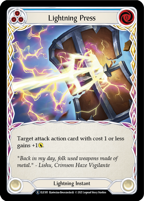 Lightning Press (Blue) [U-ELE185] Unlimited Rainbow Foil | Shuffle n Cut Hobbies & Games