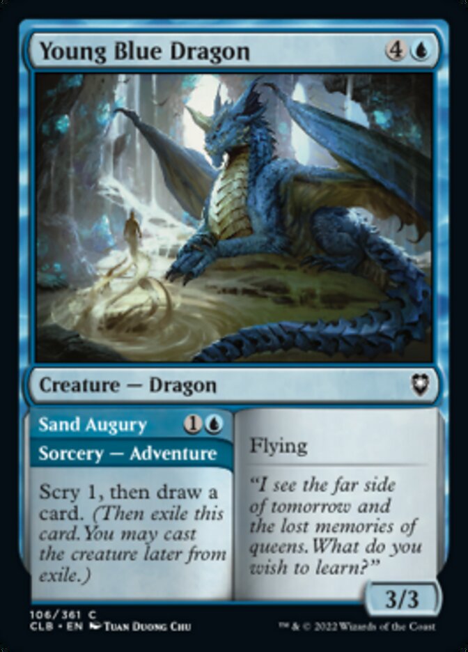 Young Blue Dragon // Sand Augury [Commander Legends: Battle for Baldur's Gate] | Shuffle n Cut Hobbies & Games