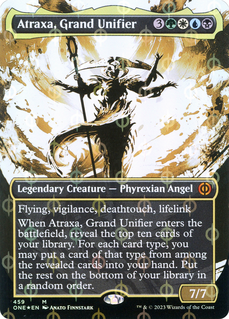 Atraxa, Grand Unifier (Borderless Ichor Step-and-Compleat Foil) [Phyrexia: All Will Be One] | Shuffle n Cut Hobbies & Games