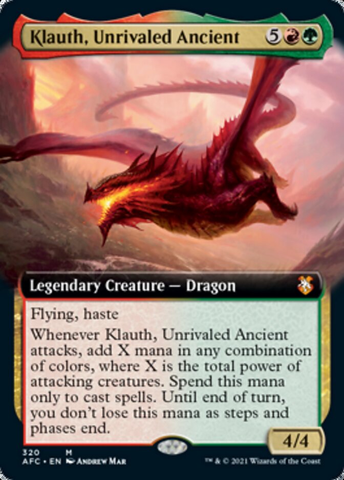 Klauth, Unrivaled Ancient (Extended Art) [Dungeons & Dragons: Adventures in the Forgotten Realms Commander] | Shuffle n Cut Hobbies & Games