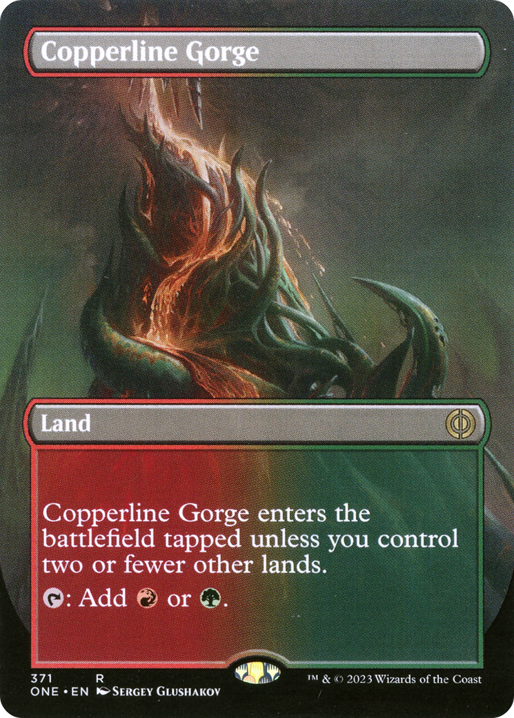 Copperline Gorge (Borderless Alternate Art) [Phyrexia: All Will Be One] | Shuffle n Cut Hobbies & Games
