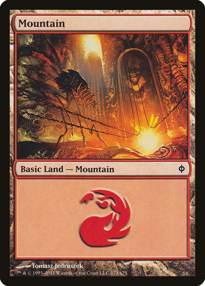 Mountain (173) [New Phyrexia] | Shuffle n Cut Hobbies & Games