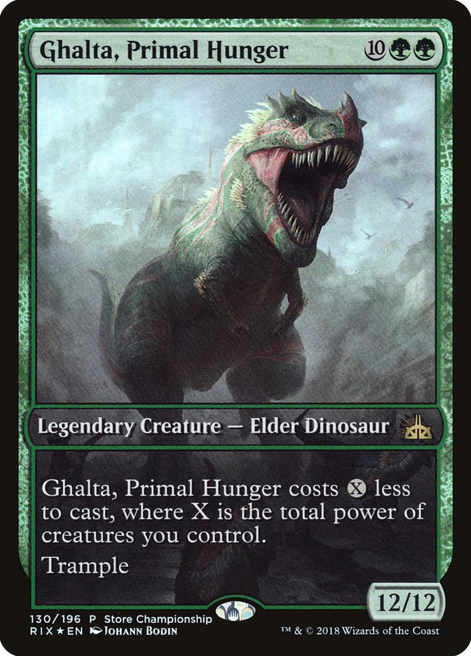 Ghalta, Primal Hunger (Store Championship) (Full Art) [Rivals of Ixalan Promos] | Shuffle n Cut Hobbies & Games