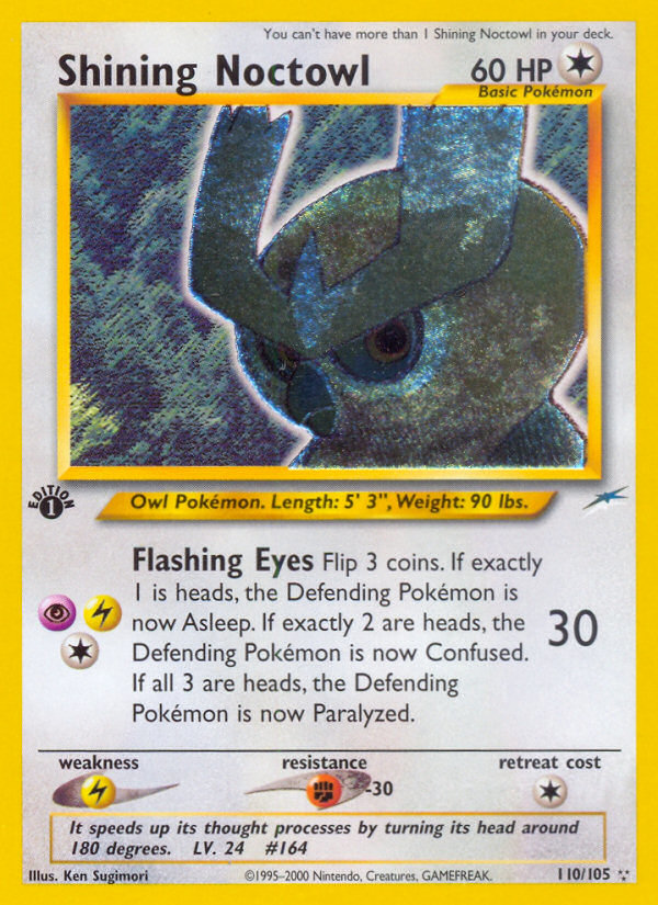 Shining Noctowl (110/105) [Neo Destiny 1st Edition] | Shuffle n Cut Hobbies & Games