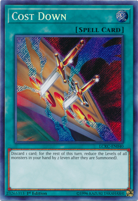 Cost Down [LCKC-EN040] Secret Rare | Shuffle n Cut Hobbies & Games