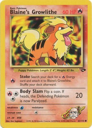 Blaine's Growlithe (62/132) [Gym Challenge Unlimited] | Shuffle n Cut Hobbies & Games