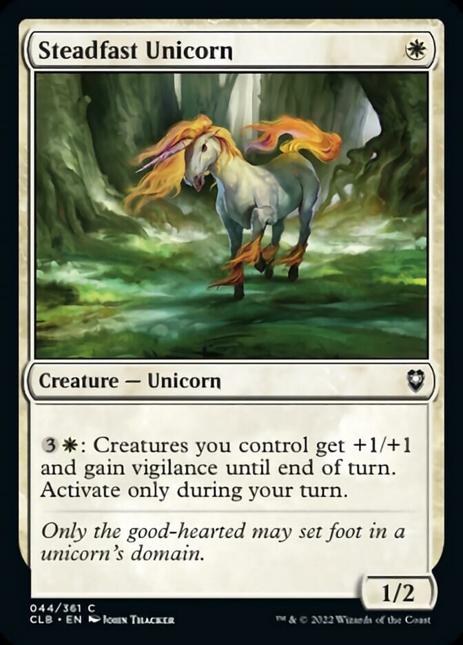 Steadfast Unicorn [Commander Legends: Battle for Baldur's Gate] | Shuffle n Cut Hobbies & Games