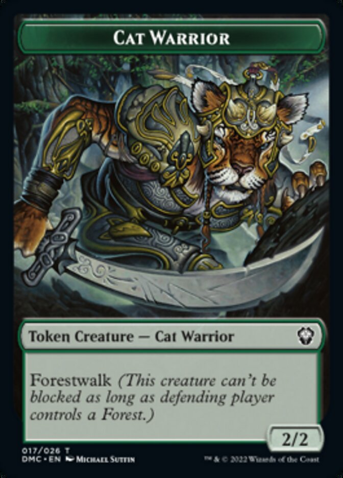 Cat Warrior Token [Dominaria United Commander Tokens] | Shuffle n Cut Hobbies & Games