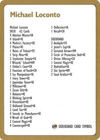 1996 Michael Loconto Decklist Card [World Championship Decks] | Shuffle n Cut Hobbies & Games