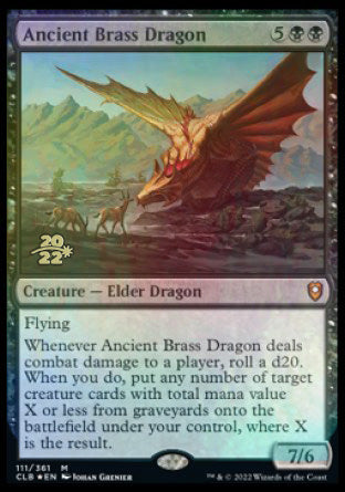 Ancient Brass Dragon [Commander Legends: Battle for Baldur's Gate Prerelease Promos] | Shuffle n Cut Hobbies & Games