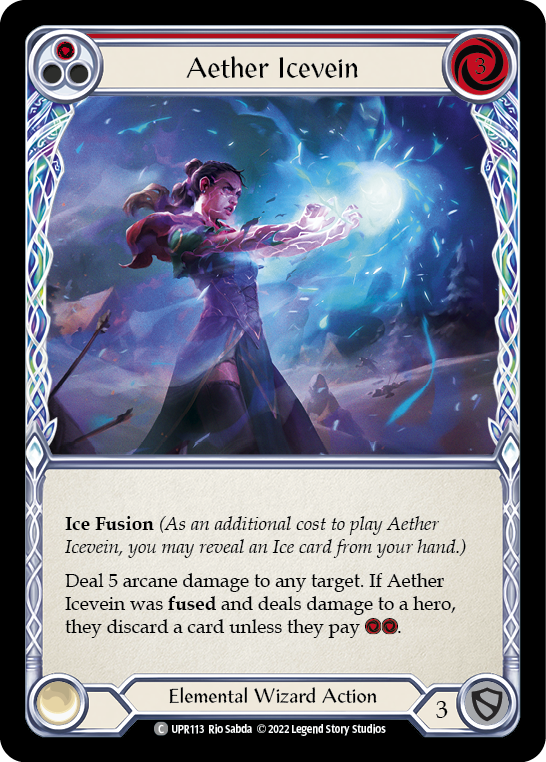 Aether Icevein (Red) [UPR113] (Uprising)  Rainbow Foil | Shuffle n Cut Hobbies & Games