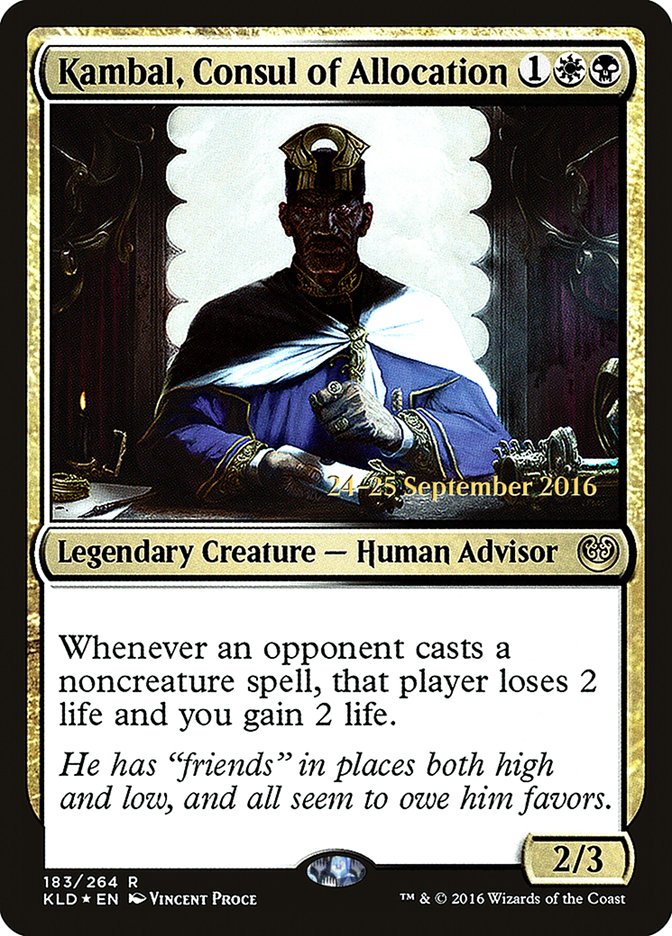 Kambal, Consul of Allocation [Kaladesh Prerelease Promos] | Shuffle n Cut Hobbies & Games