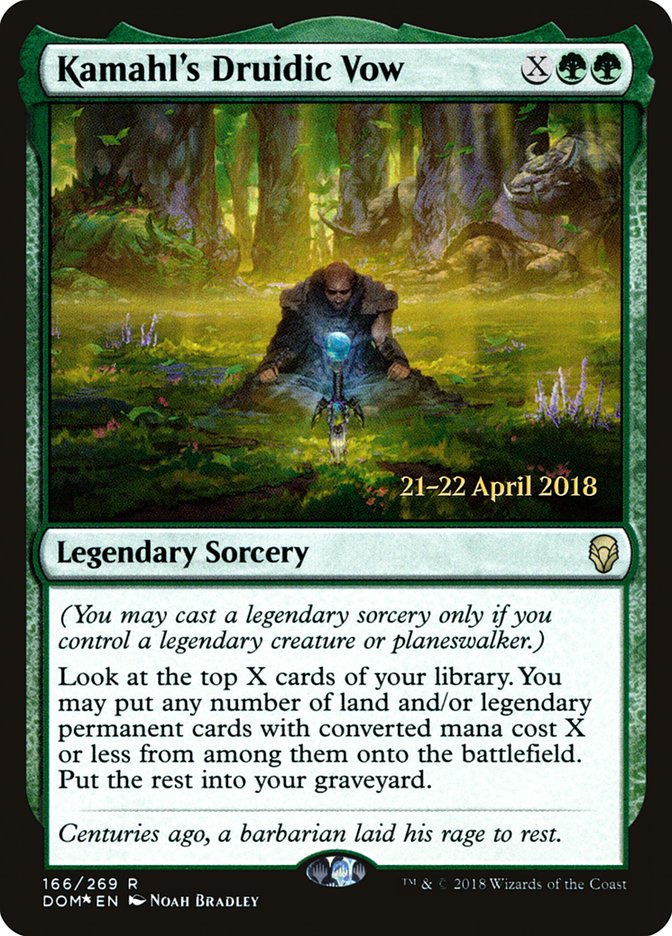 Kamahl's Druidic Vow [Dominaria Prerelease Promos] | Shuffle n Cut Hobbies & Games