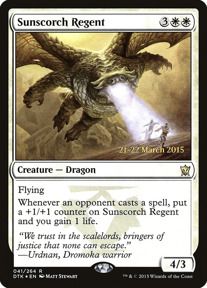 Sunscorch Regent [Dragons of Tarkir Prerelease Promos] | Shuffle n Cut Hobbies & Games