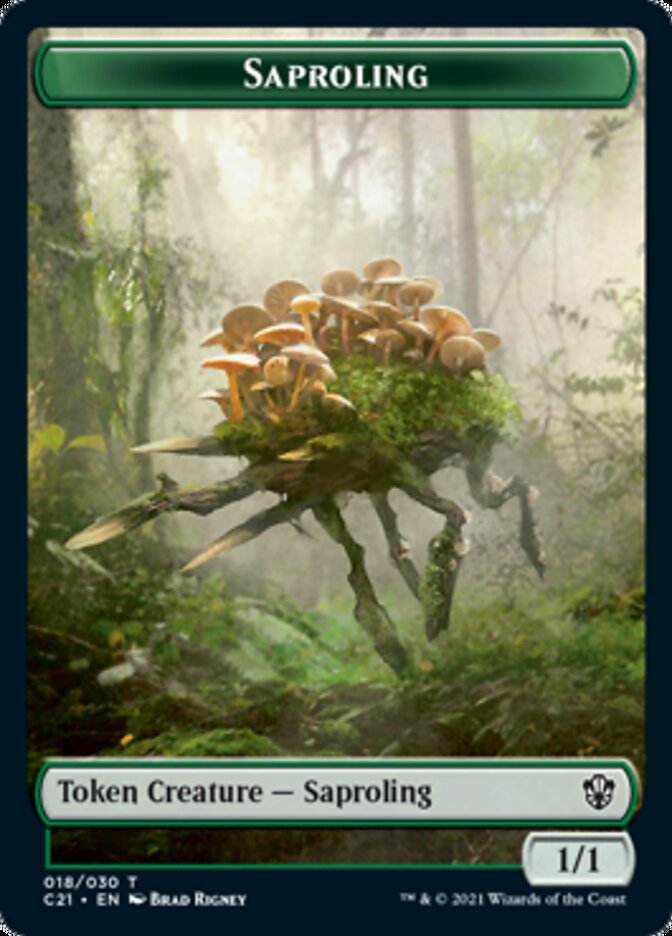 Food // Saproling Double-Sided Token [Commander 2021 Tokens] | Shuffle n Cut Hobbies & Games